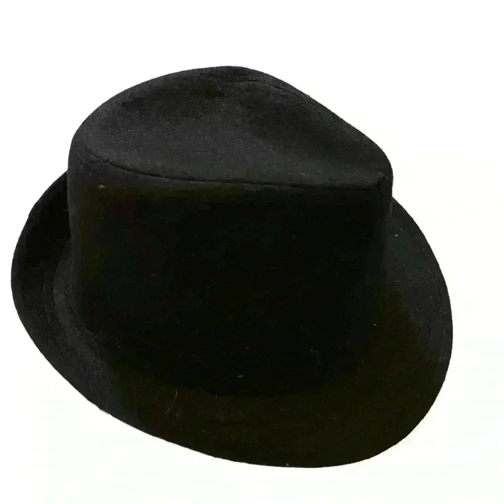 Simplicity Fedora Hat All Black Manhattan Wool & Polyester Fabric One Size - Picture 8 of 8